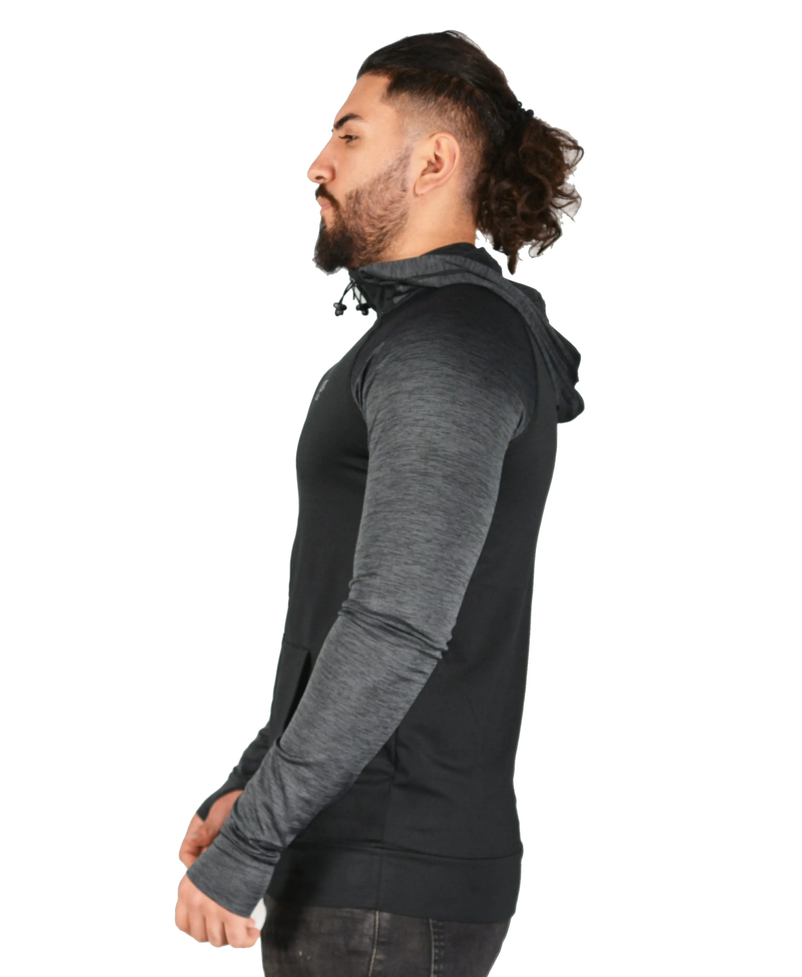 Mens Two tone OG1 sports lycra light Black hooded back