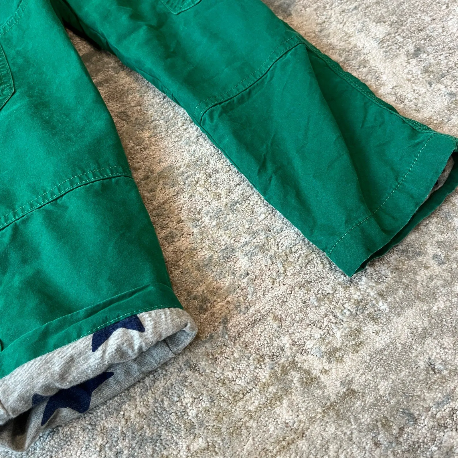 Mini Boden Cosy Lined Cargo Pants Highland Green 6