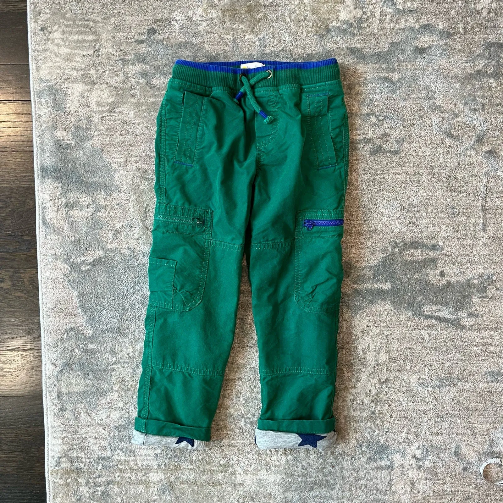 Mini Boden Cosy Lined Cargo Pants Highland Green 6