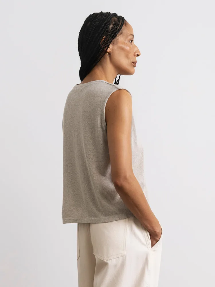 Muscle Tee, Regen Silk Noil Jersey, Heather Grey