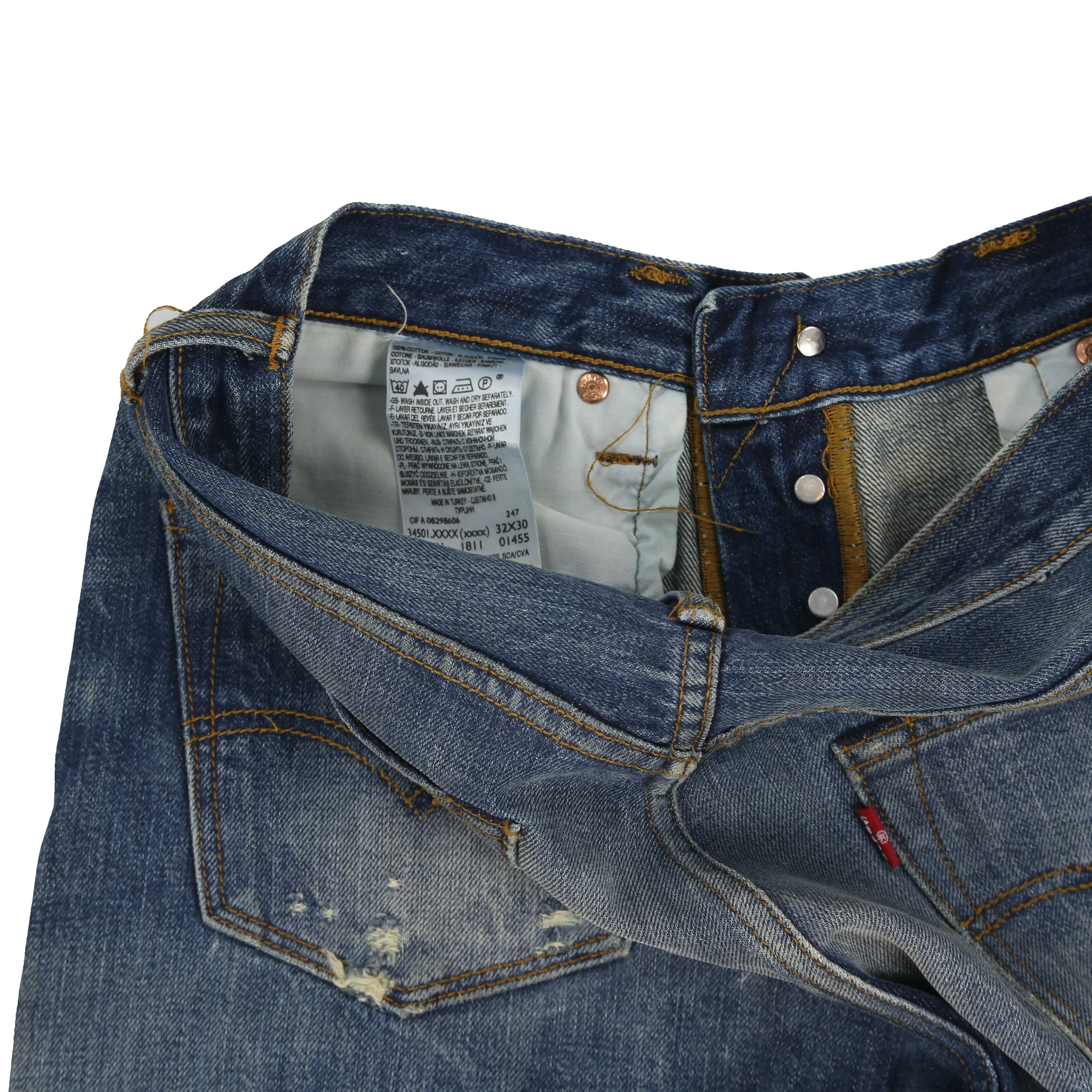 New Sample Levis 501 Distressed Denim Jeans