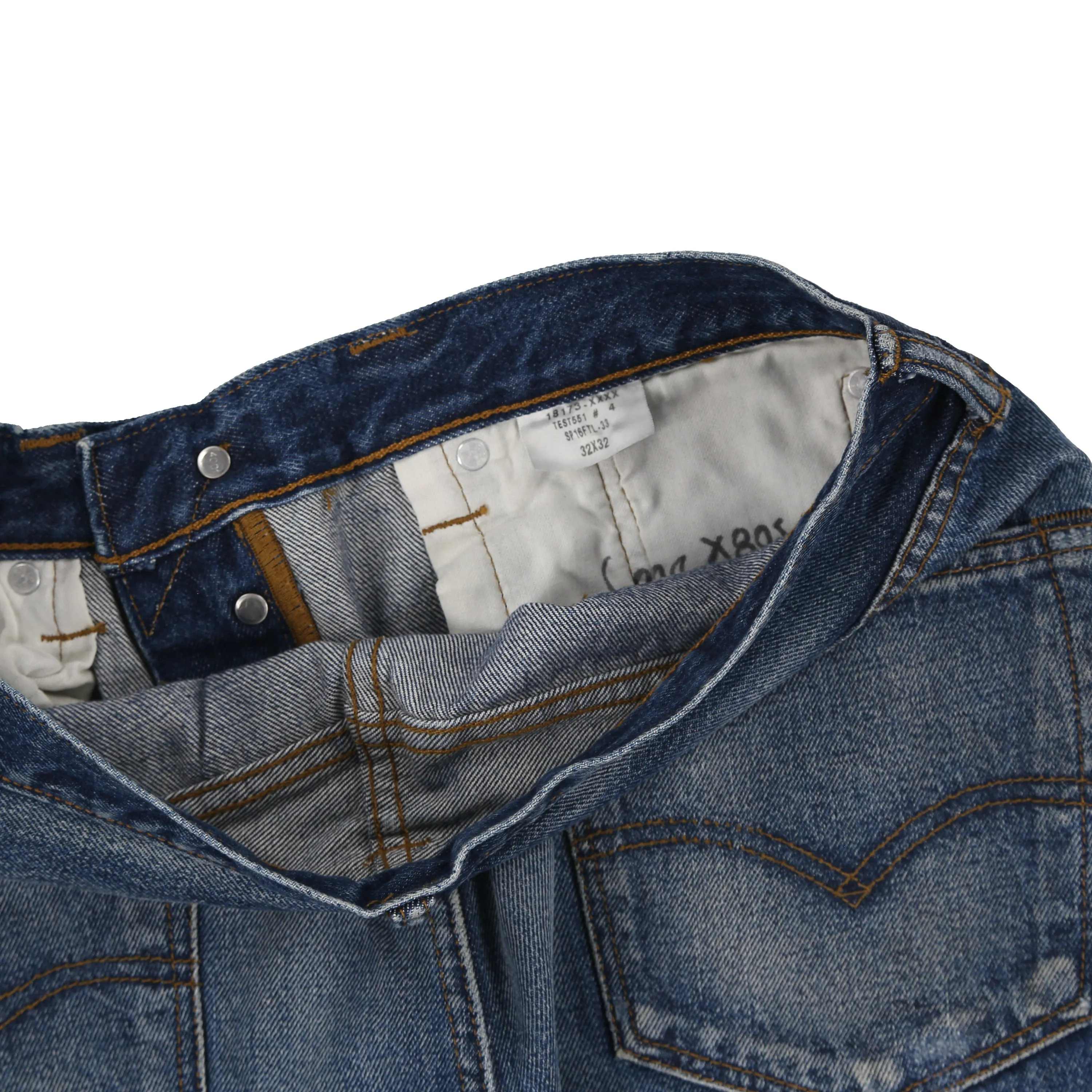 New Sample Levis 501 Distressed Selvedge Denim Jeans