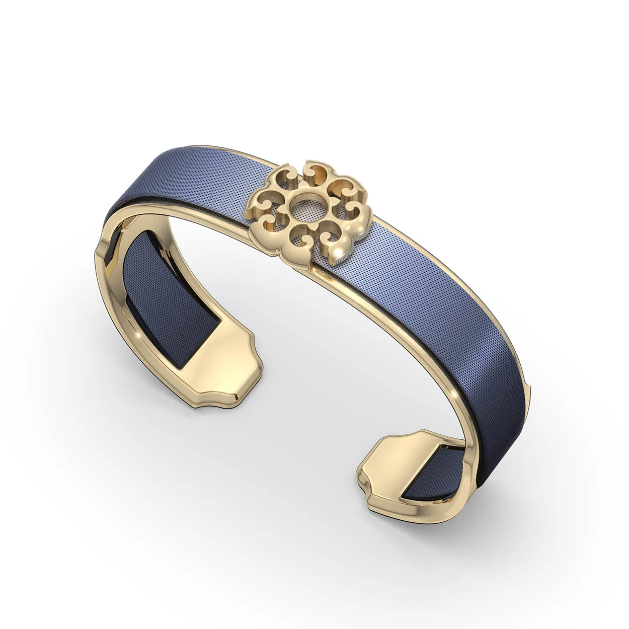 Nonya Blossom Silk Cuff - Navy Glow