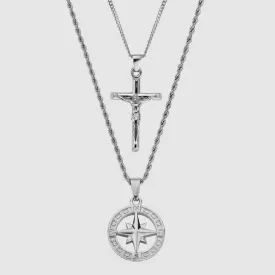 North Star x Crucifix Set (Silver)