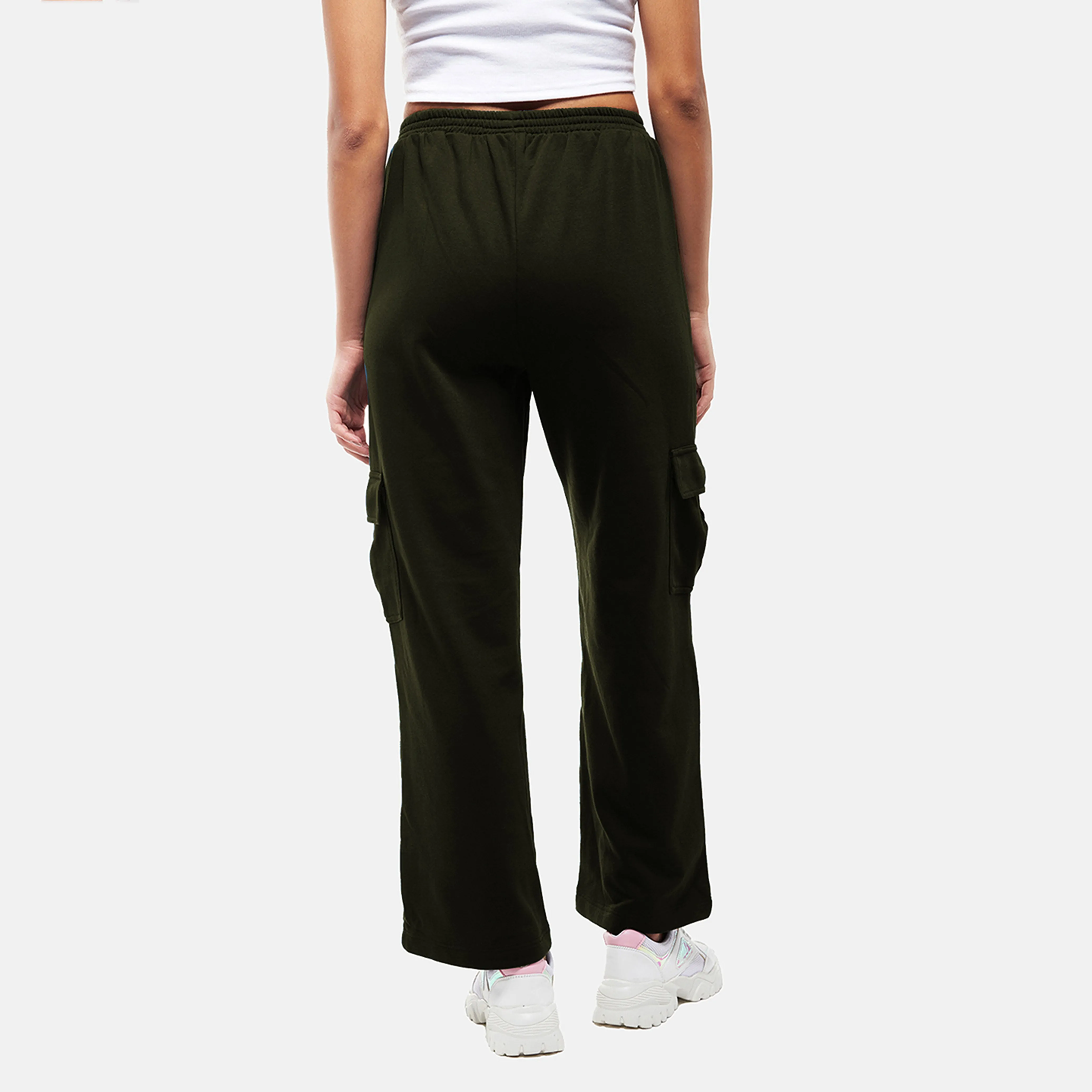 Olive Pull-up Cargo Pants