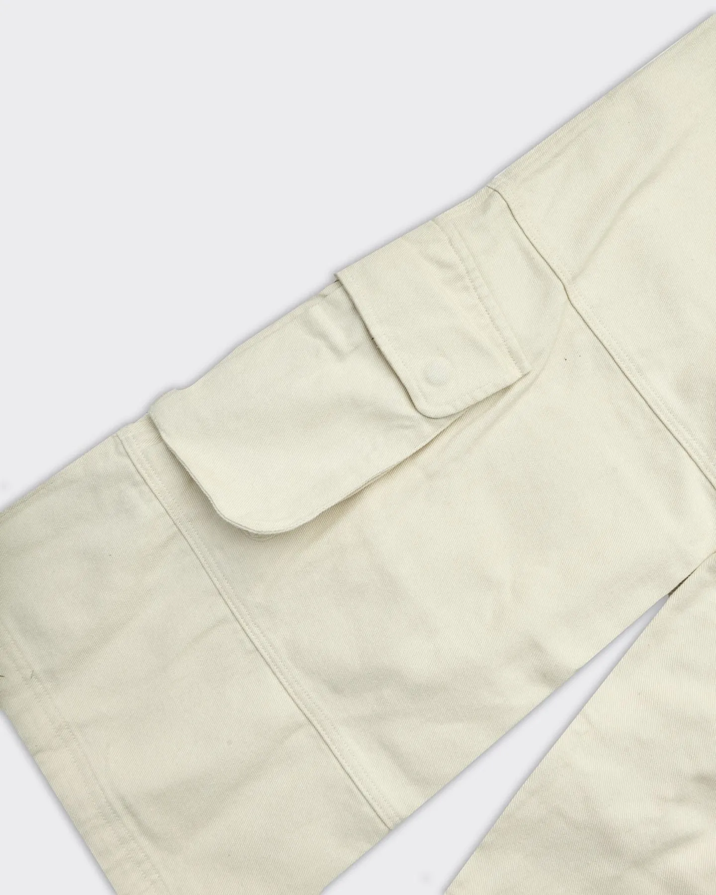 Pantaloni Cargo Wide Crema