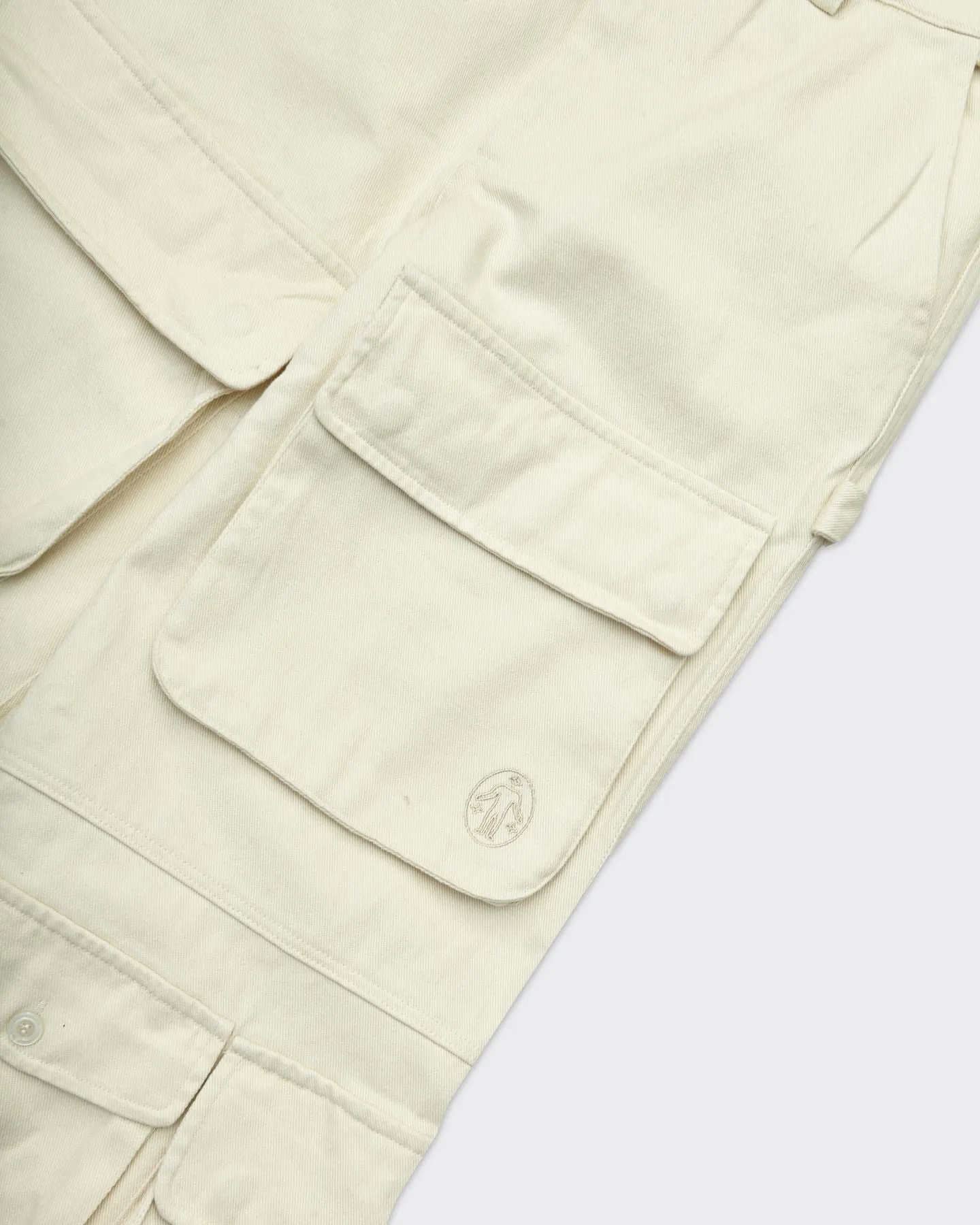 Pantaloni Cargo Wide Crema