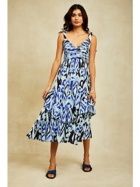 Phoenix Midi Dress - Smoke on the Water