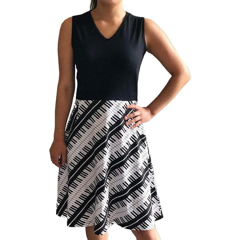 Piano Keys Sleeveless Eileen Dress