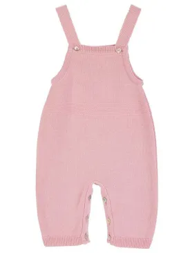 Pink Knitted Early Baby Dungarees