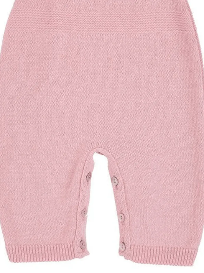 Pink Knitted Early Baby Dungarees