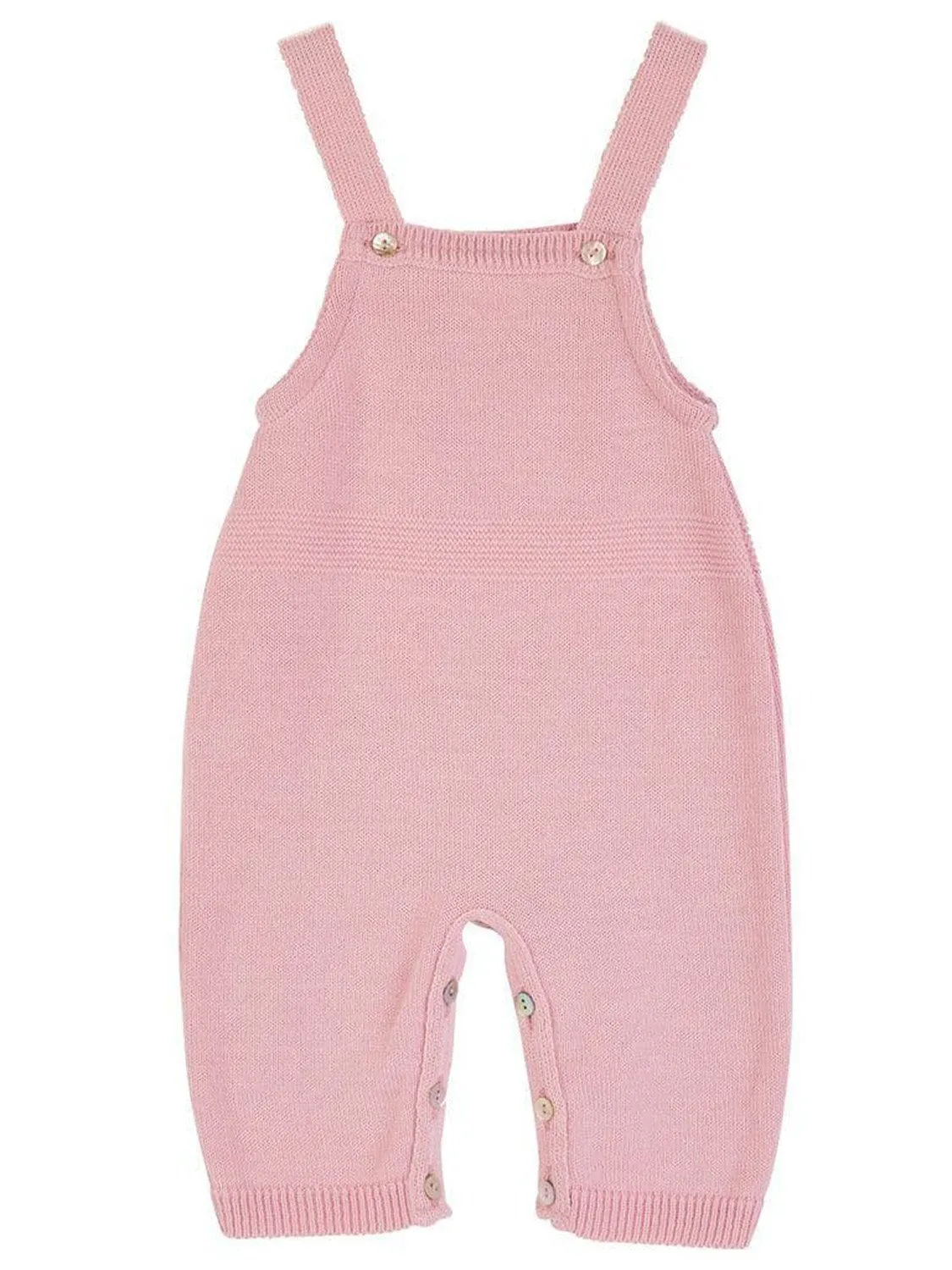 Pink Knitted Early Baby Dungarees