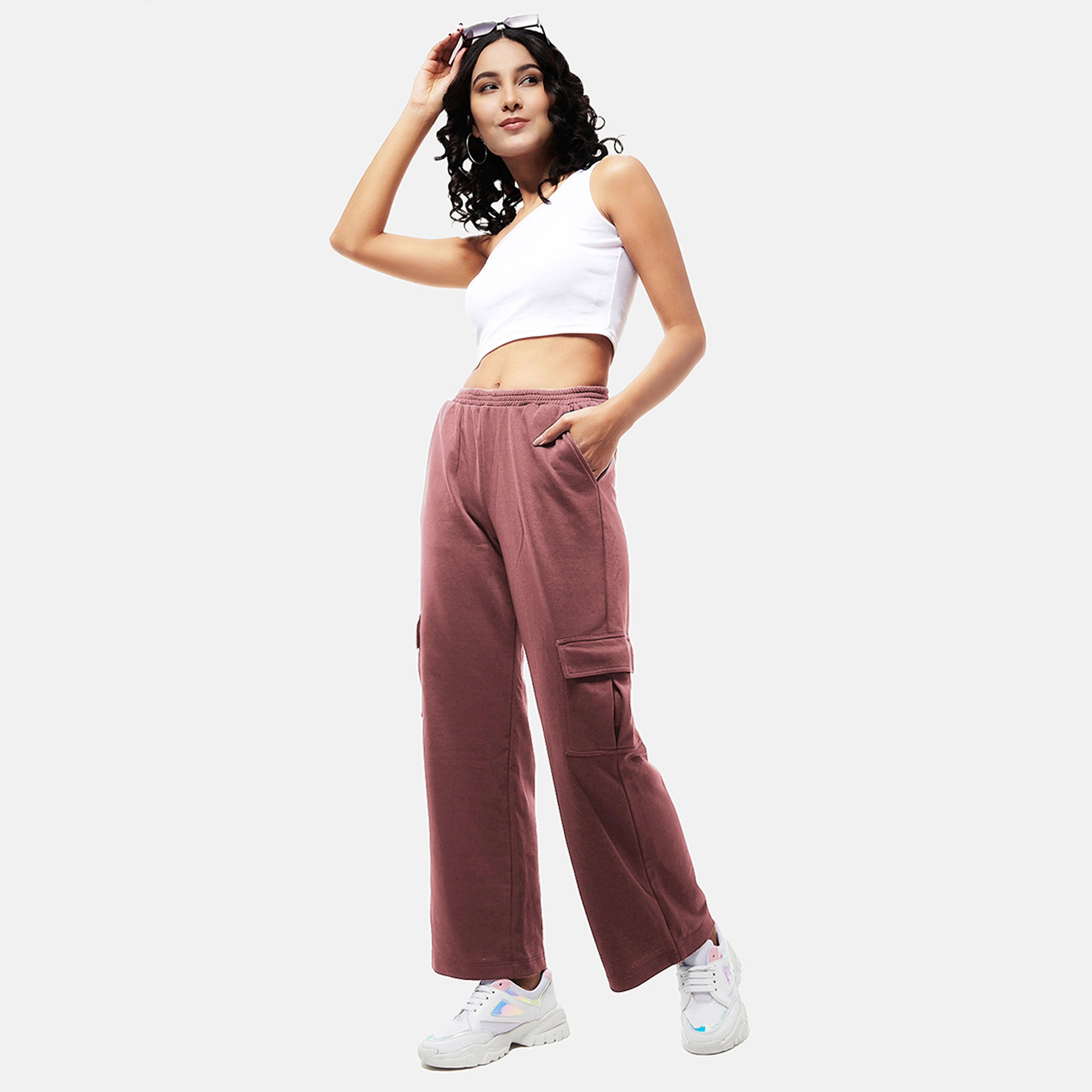 Pink Pull-Up Cargo Pants