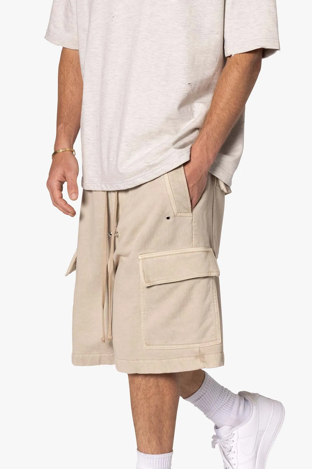 Rave Cargo Fleece Sweat Shorts - Washed Earth