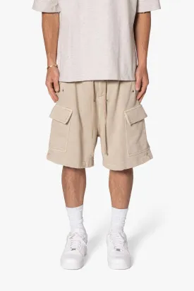 Rave Cargo Fleece Sweat Shorts - Washed Earth