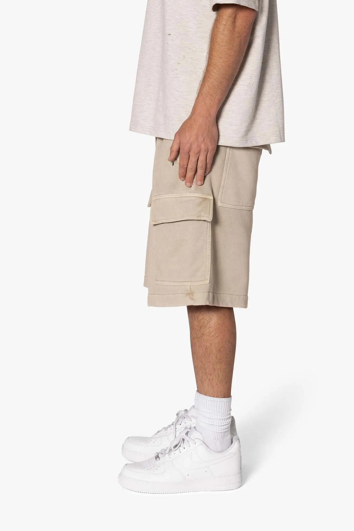 Rave Cargo Fleece Sweat Shorts - Washed Earth