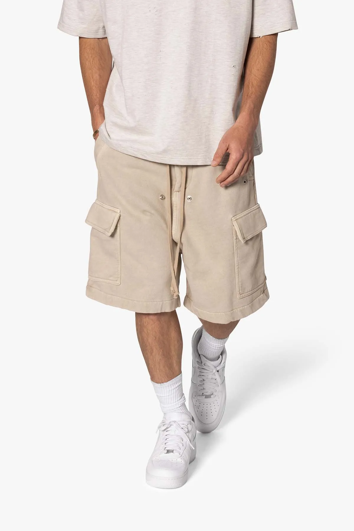 Rave Cargo Fleece Sweat Shorts - Washed Earth