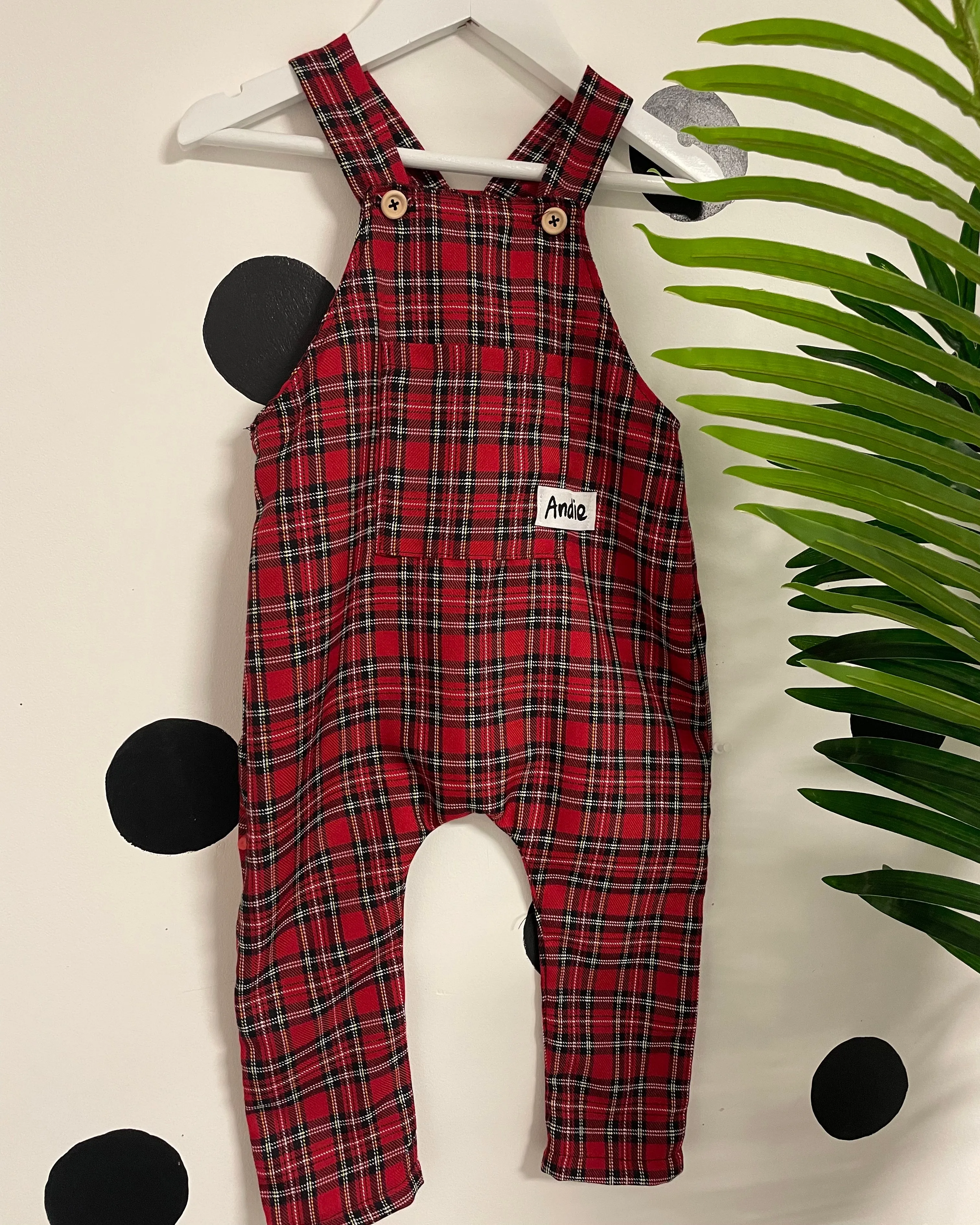 Red Tartan Dungarees (3mnths -14yrs)