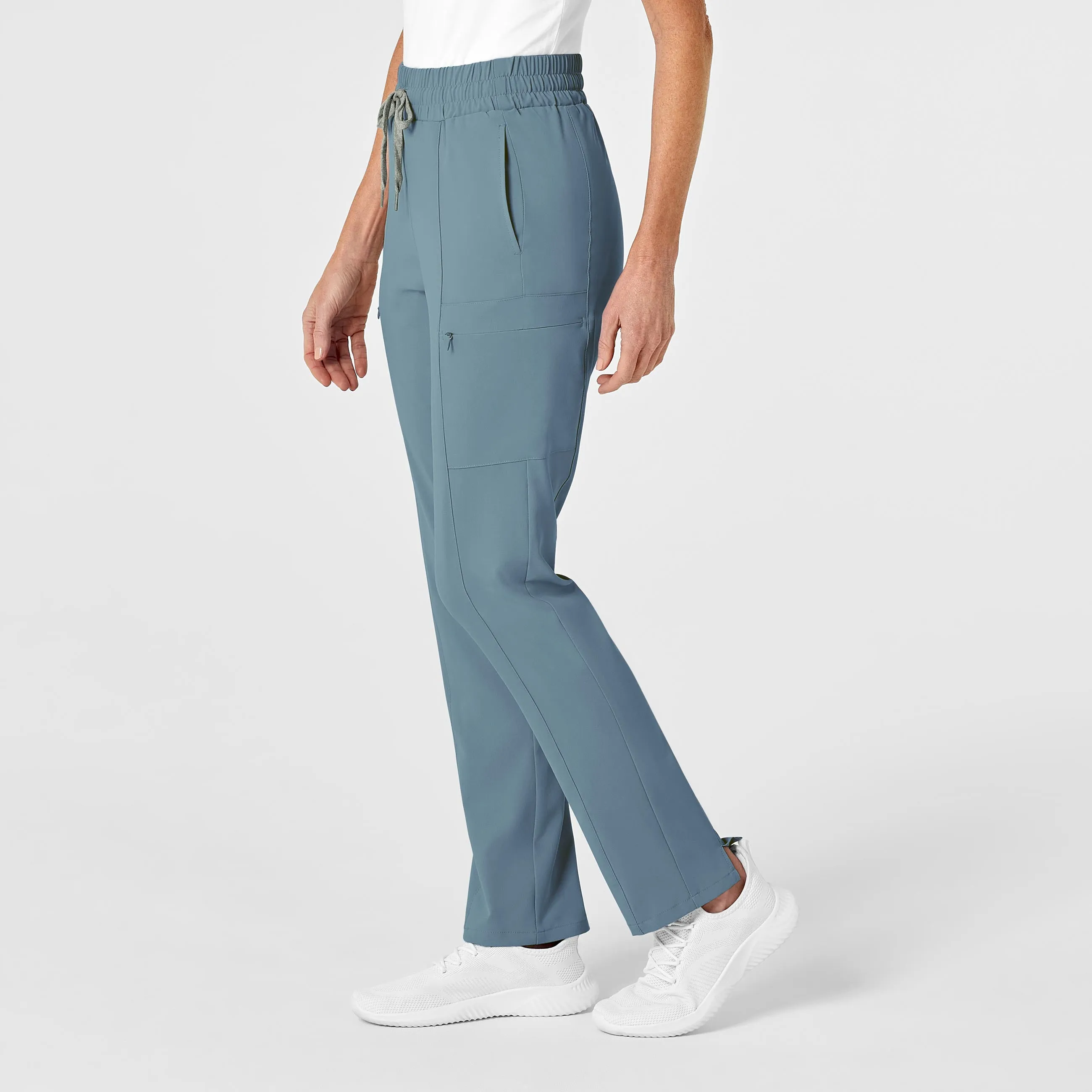 RENEW Women's High Waist Slim Leg Scrub Pant - Elemental Blue