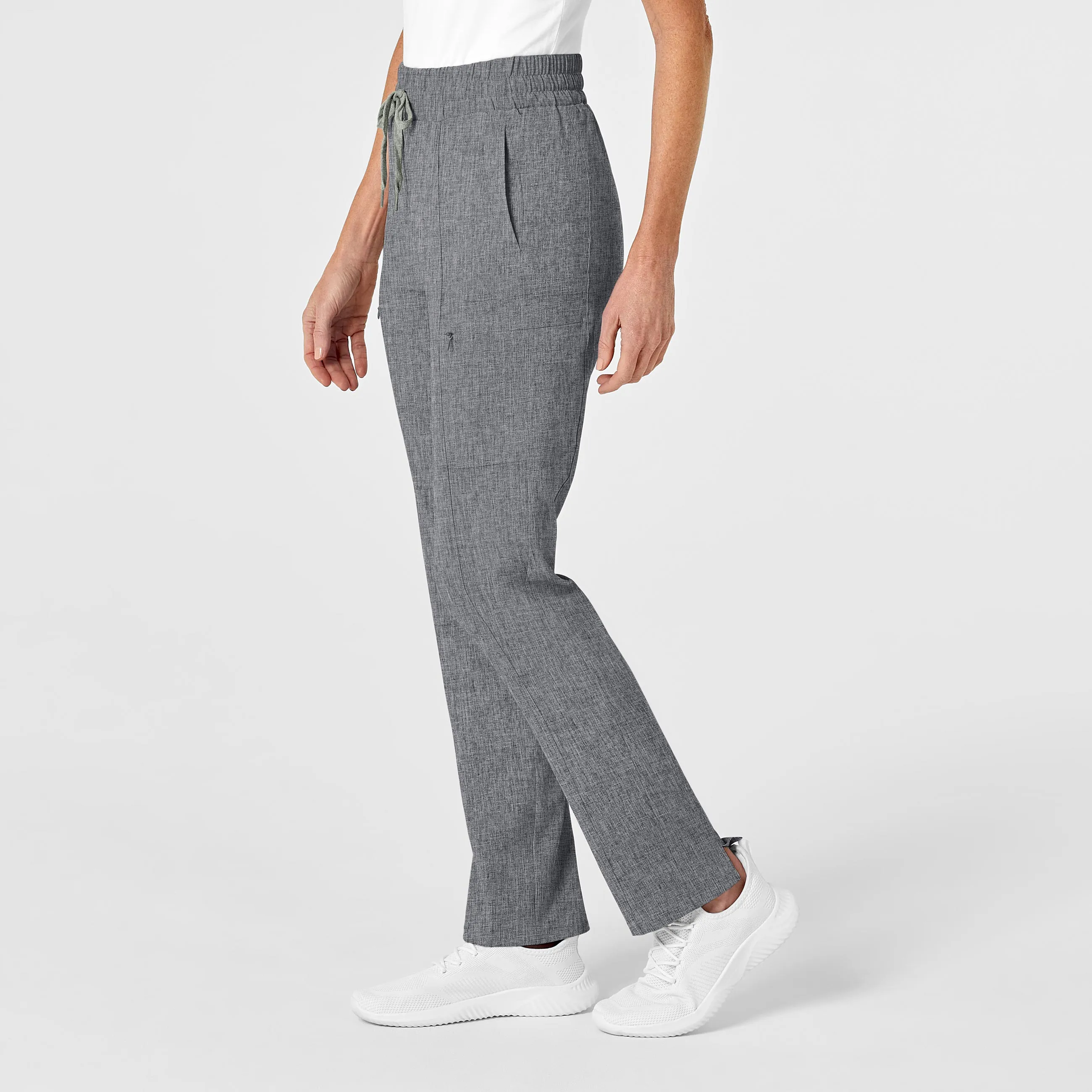 RENEW Women's High Waist Slim Leg Scrub Pant - Grey Heather