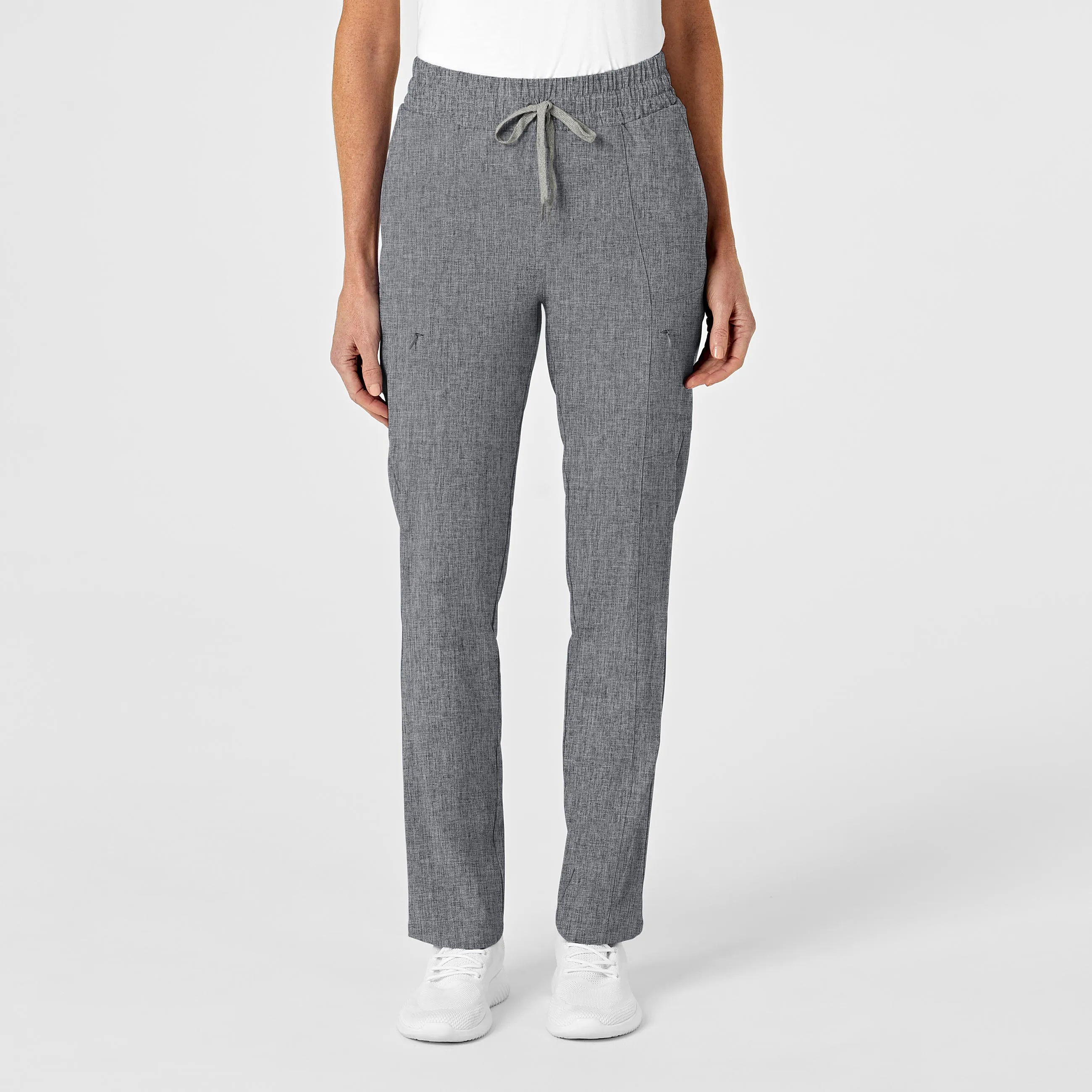 RENEW Women's High Waist Slim Leg Scrub Pant - Grey Heather