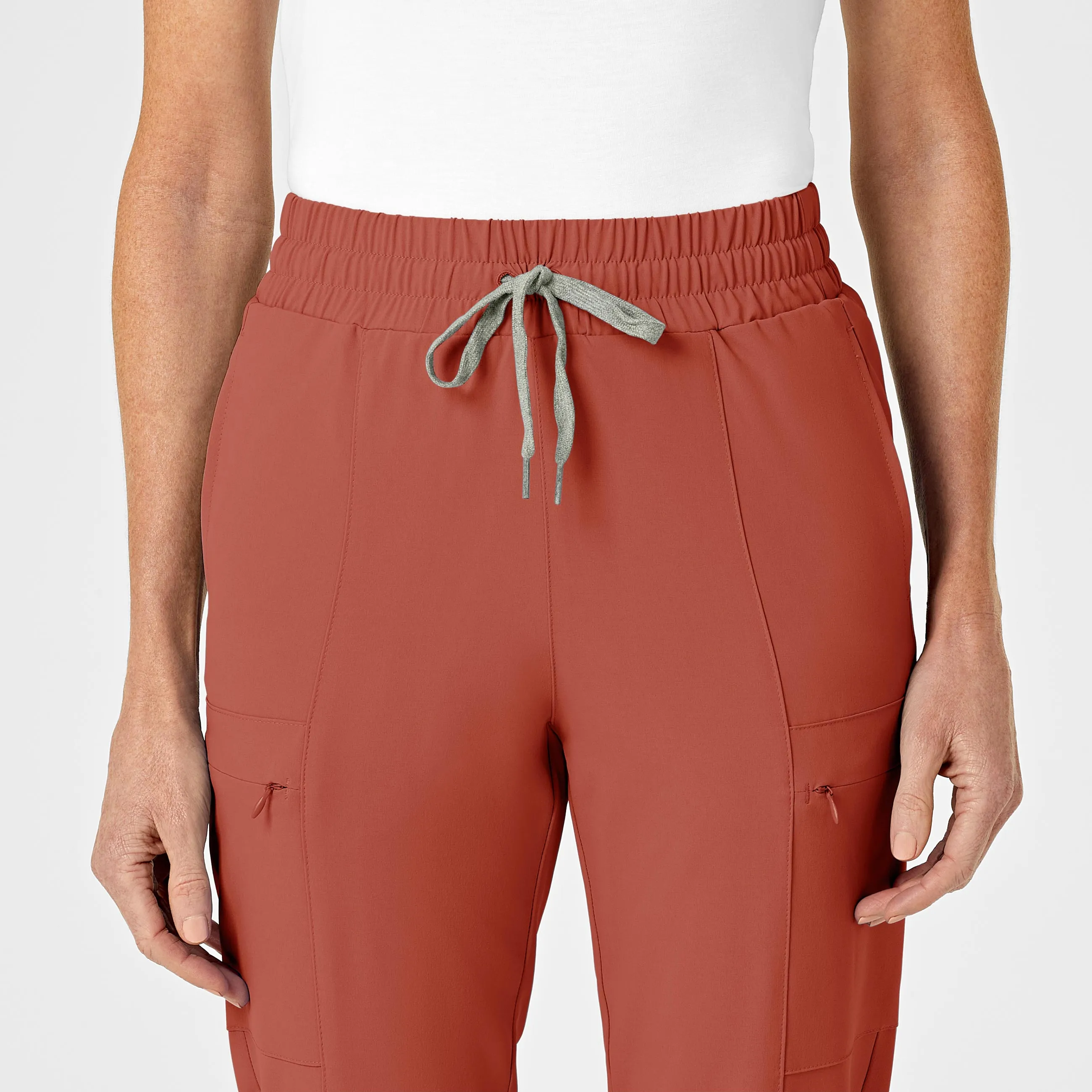 RENEW Women's High Waist Slim Leg Scrub Pant - Mineral Red