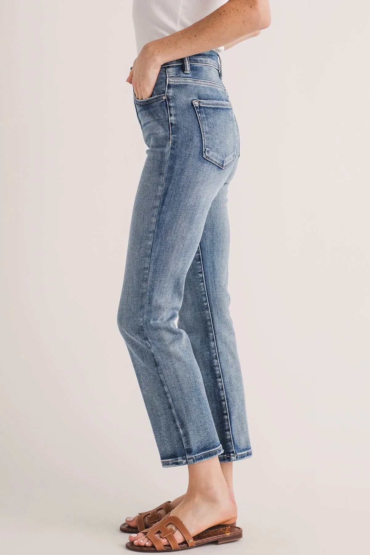 Risen Straight Leg Non Distressed Jeans