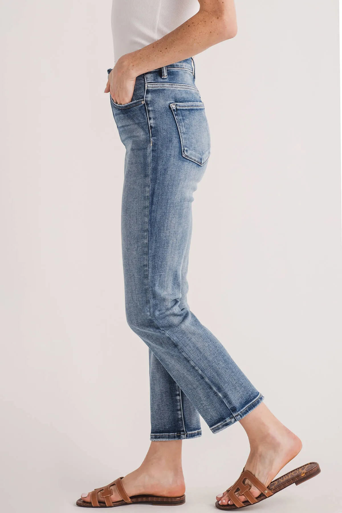 Risen Straight Leg Non Distressed Jeans