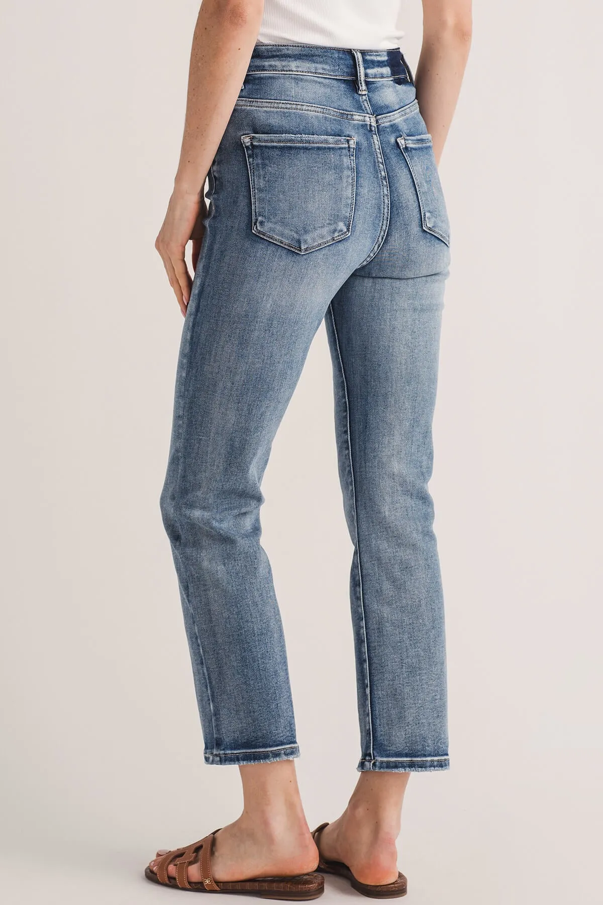 Risen Straight Leg Non Distressed Jeans