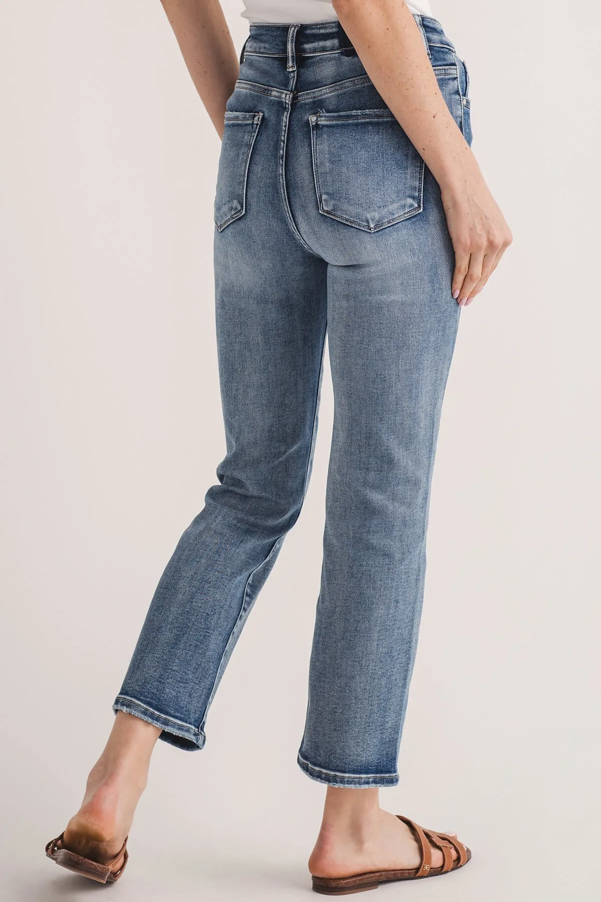 Risen Straight Leg Non Distressed Jeans