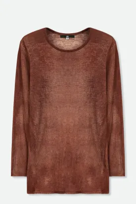 SHARA CREW TOP IN HAND-DYED LIGHTWEIGHT CASHMERE