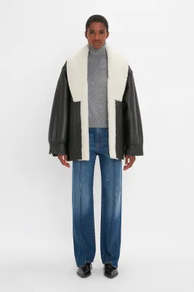 Shearling Coat In Monochrome