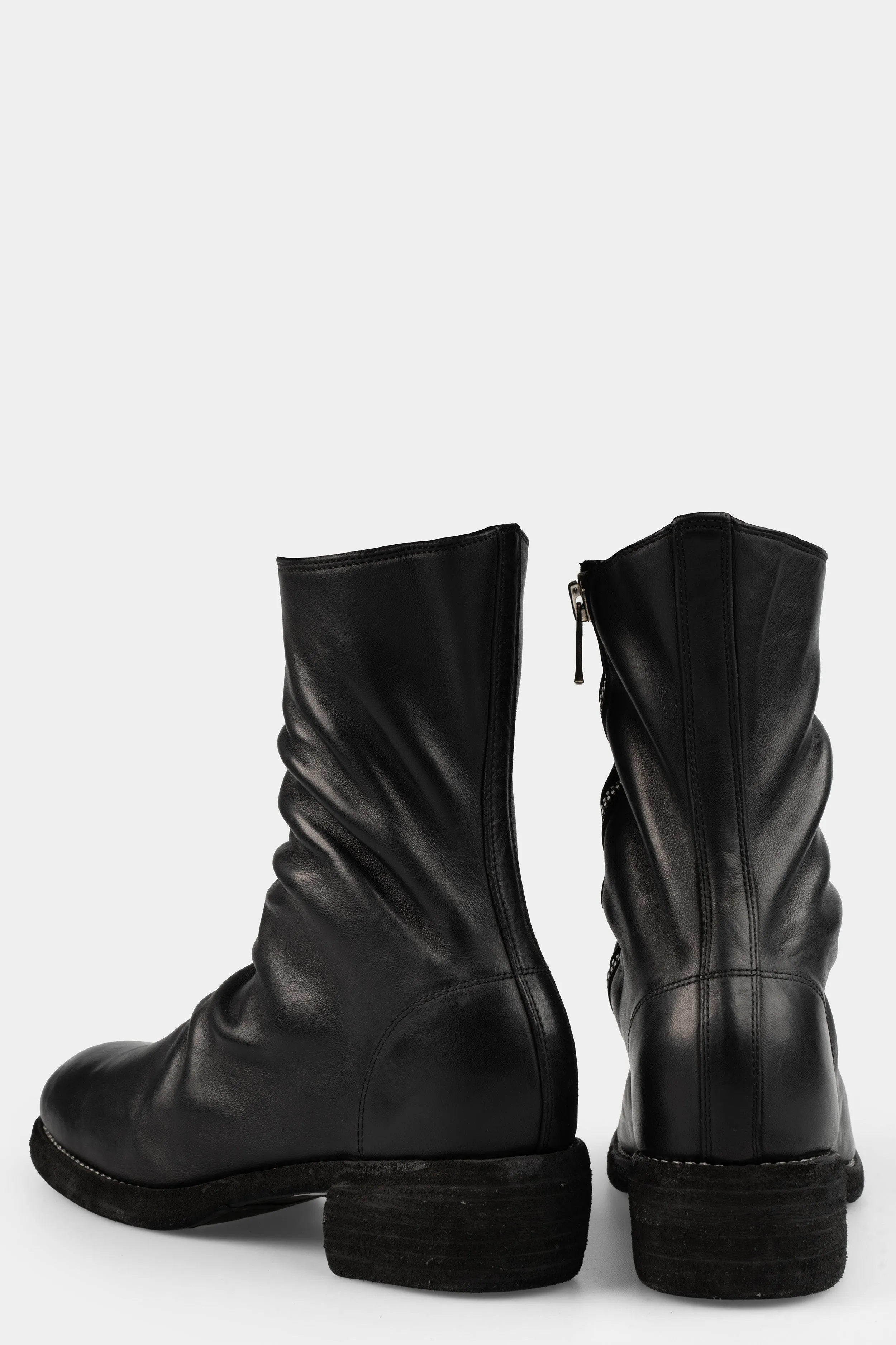 Side zip mid-top leather boots | 798LZX