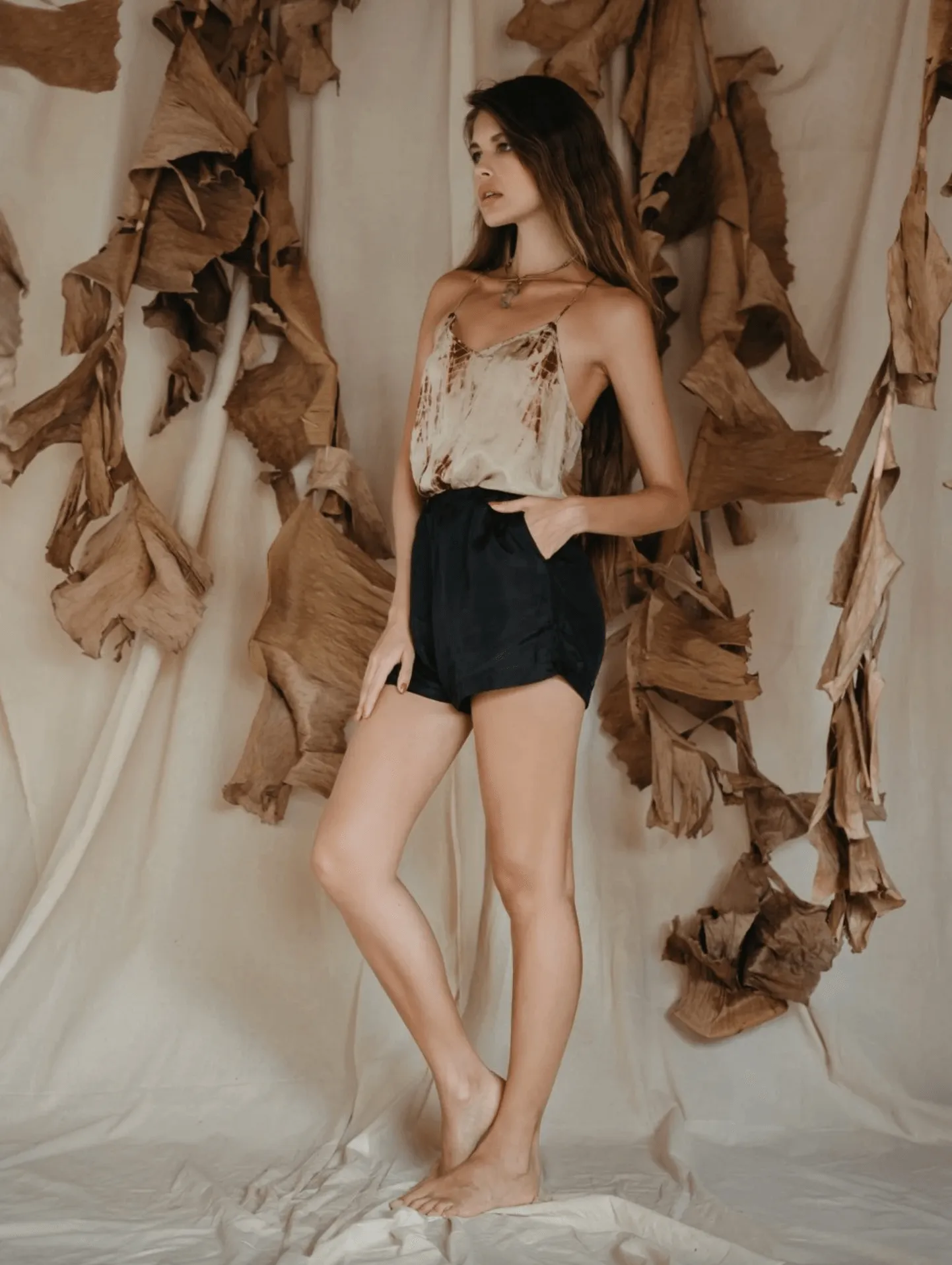 Silk Shorts in Black by FARA