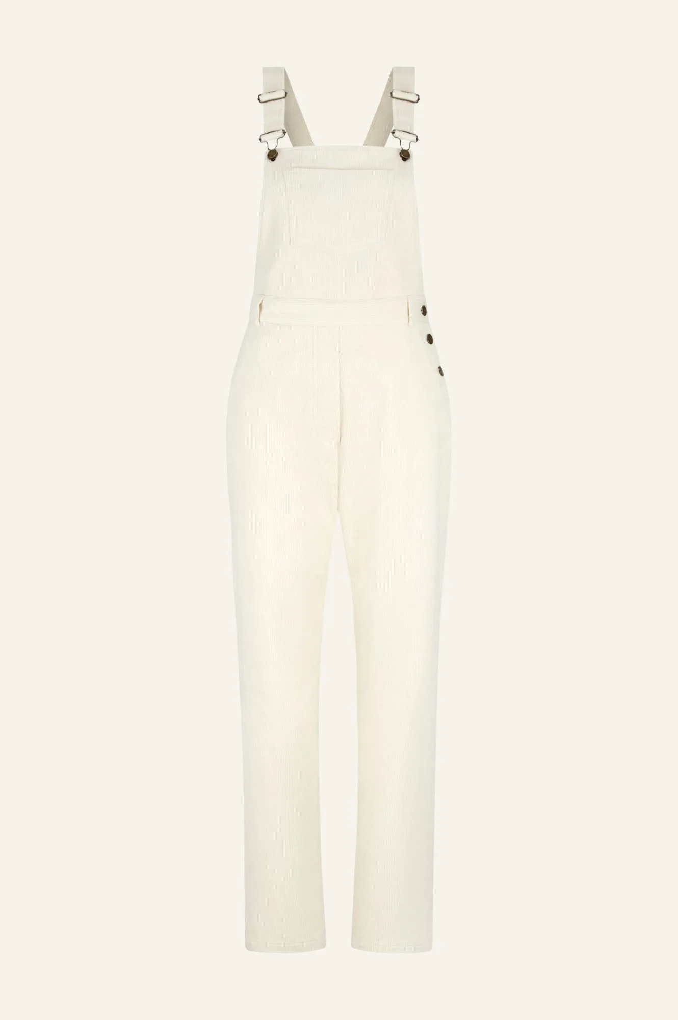 Stretch Corduroy Dungarees | Cream