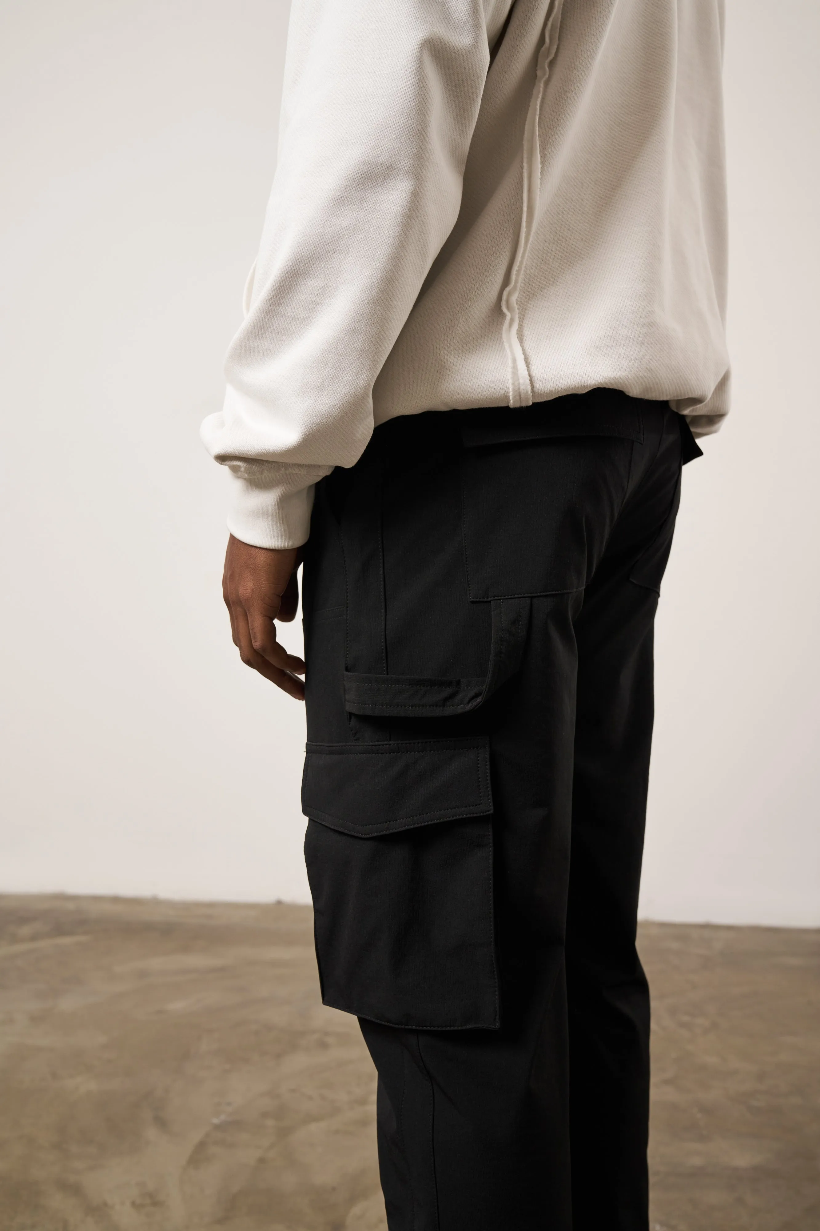 TECHNICAL CARPENTER CARGO PANTS - BLACK