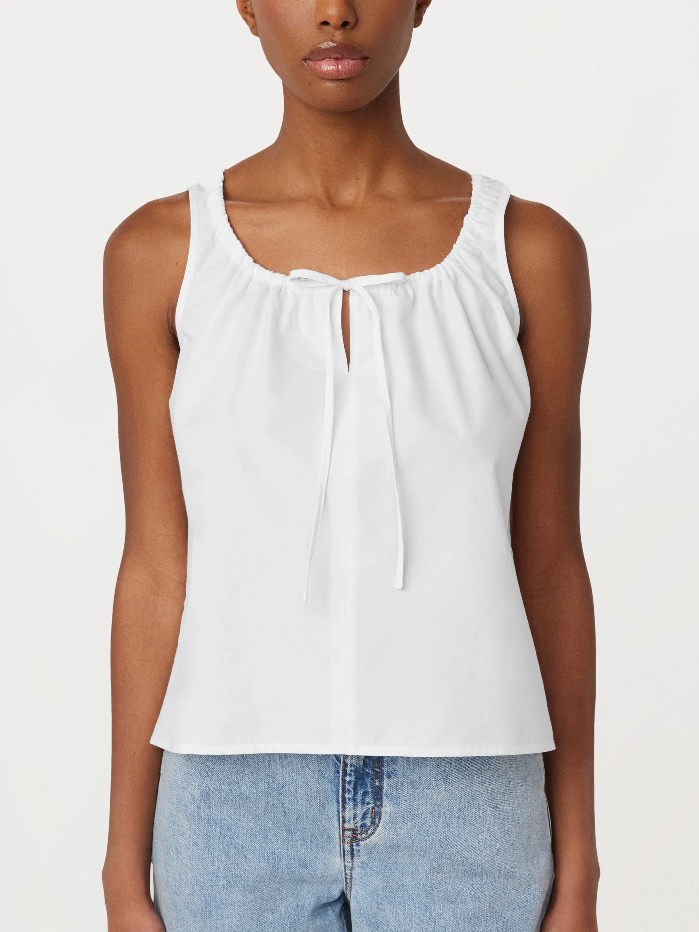 The Lightweight Poplin Tank in Bright White