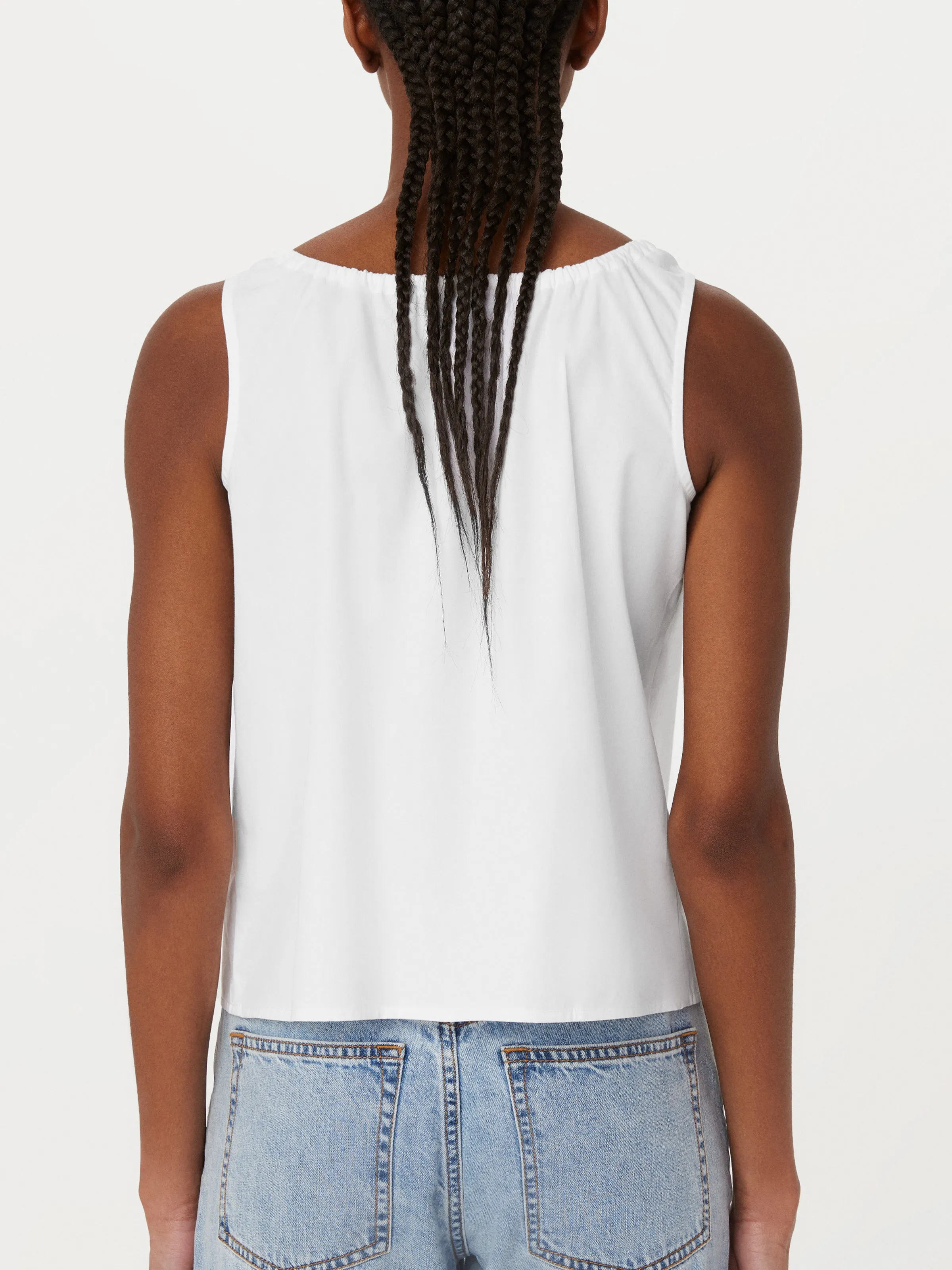 The Lightweight Poplin Tank in Bright White