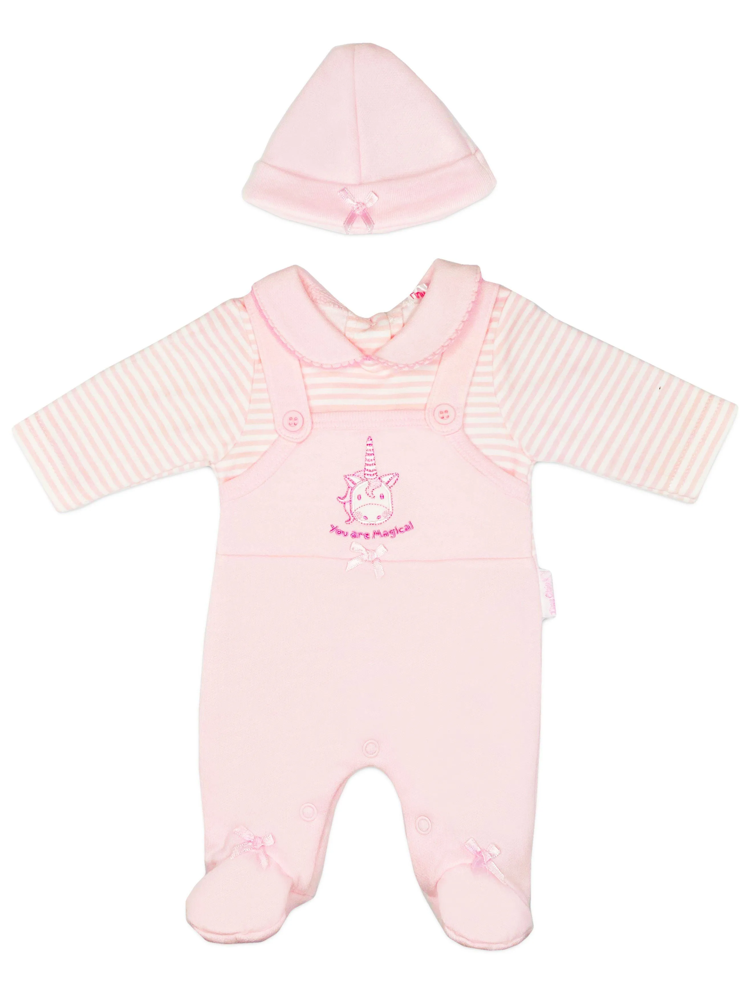 'You Are Magical' Unicorn Dungarees & Hat Set