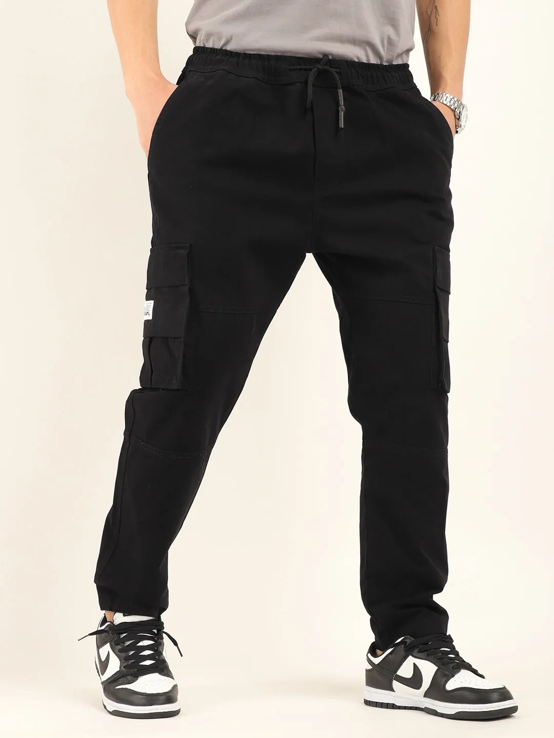 Zuko Full Length Black Plus Size Cargo